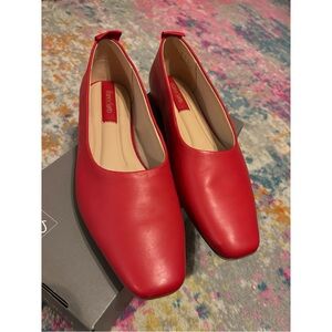 Franco Sarto Bold Red Leather Slip-On Flats
